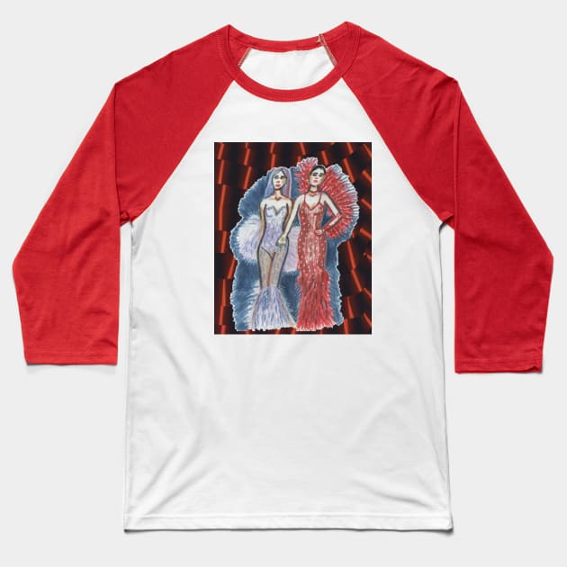 Fashion Show Haute Couture Baseball T-Shirt by Mila-Ola_Art